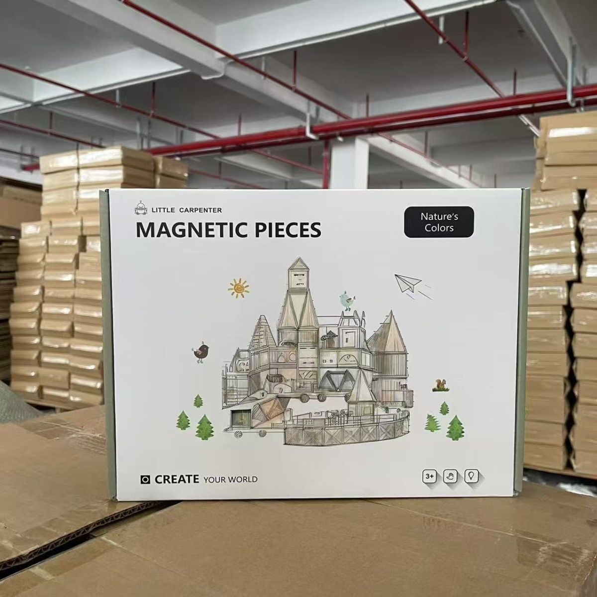 磁力片儿童益智玩具拼装强力磁吸彩窗贴片生日礼物大自然拼图积木