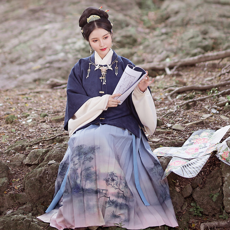 [Wanfeng]Hanfu daily Original square neck Half arm coat Pipa Duanao A skirt Autumn and winterin the Women's clothing/Boutique , Costume/National costume/Stage costumes , National costume/Costumes  category - from Buy2taobao.com to provide professional Taobao agent buy service