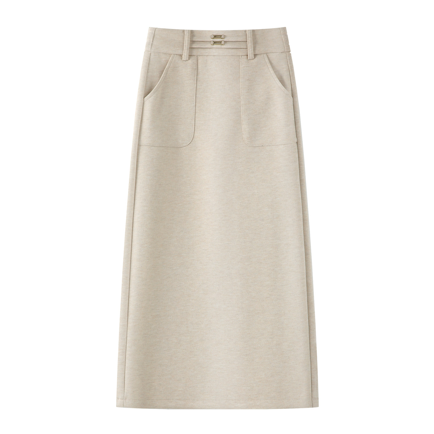 杏色毛呢半身裙女2025新款秋季高腰显瘦宽松垂感直筒中长款包臀裙