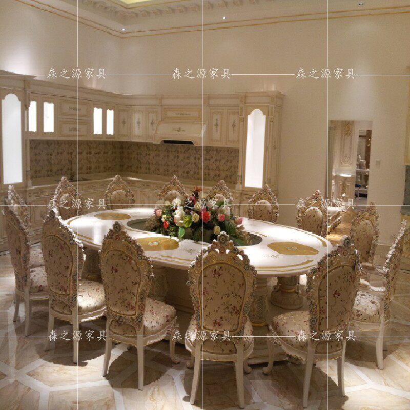 别墅饭桌欧式餐桌椅组合全实木雕刻餐台贵族豪华法式宫廷家具饭桌在类目 住宅家具, 成套家具, 餐厅成套家具, 餐桌+餐椅中 - 来自Buy2taobao.com提供专业的淘宝代购服务