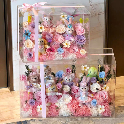 38女神节迪士尼玲娜贝儿星黛露玩偶礼盒永生花生日礼物表白摆件