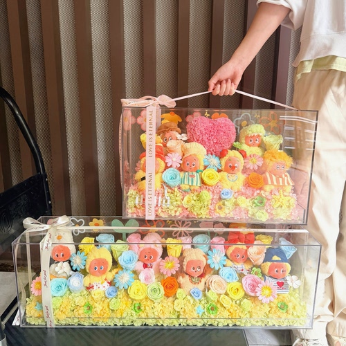 泡泡玛特星星人永生花公仔玩偶花园摆件送女朋友闺蜜生日礼物告白