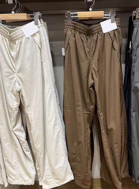 女装保暖伞兵裤休闲直筒阔腿裤长裤加绒工装束脚裤秋冬新款479402