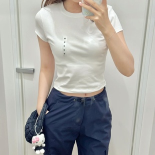 百搭辣妹显瘦打底新款 日单夏季 迷你T修身 女装 474410 圆领短T恤短袖