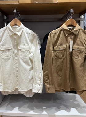 日系新秋女装全棉工装衬衫长袖休闲宽松衬衣空调衫479579/480004