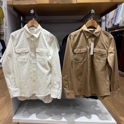 日系新秋女装全棉工装衬衫长袖休闲宽松衬衣空调衫479579/480004