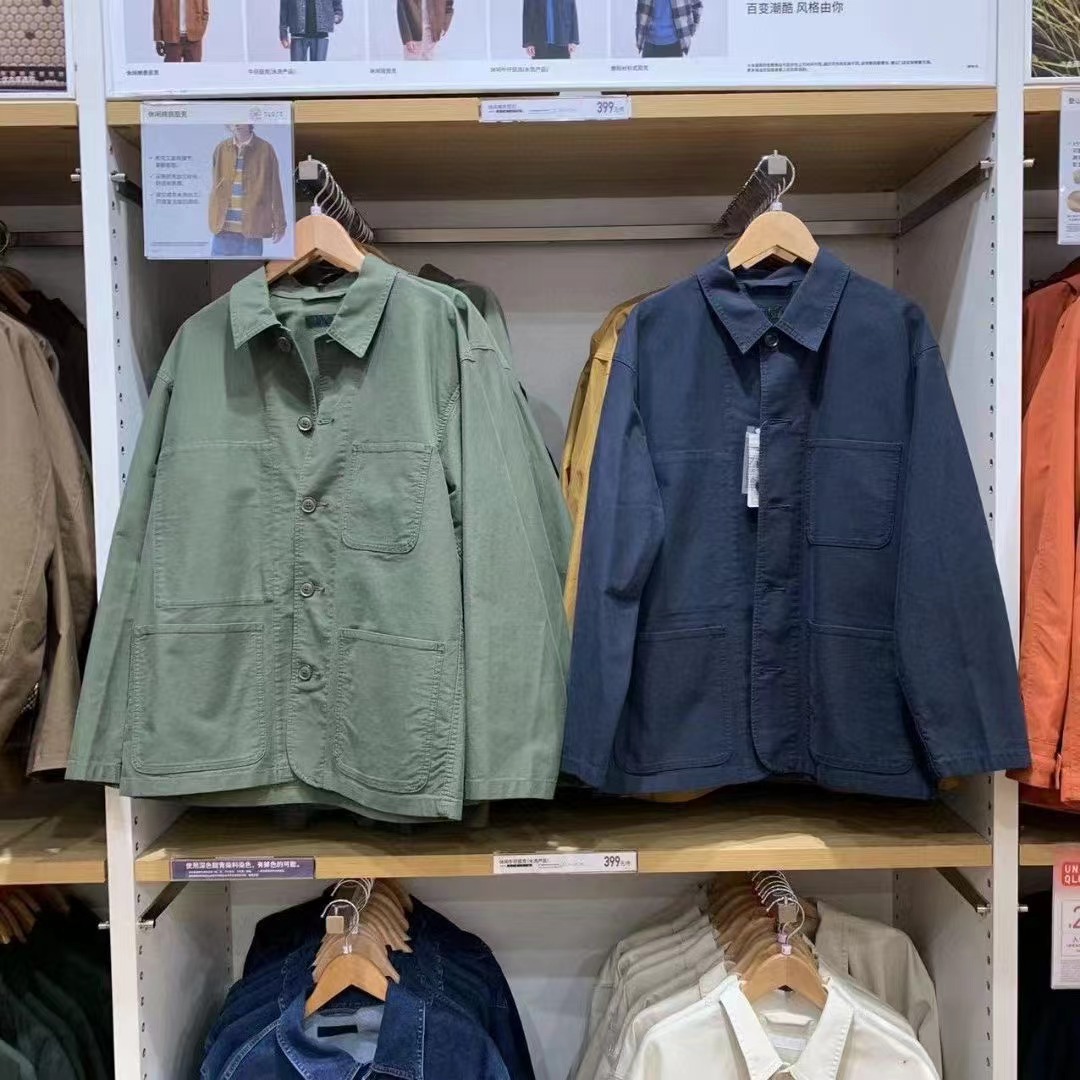 法兮休闲宽松百搭系扣长袖棉