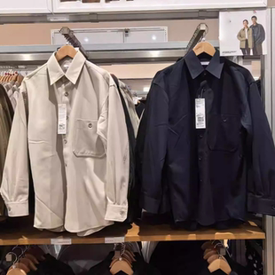 日系男装女装斜纹宽松衬衫休闲宽松长袖衬衣外套秋冬新款480654