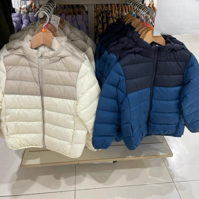 日系冬季童装男女童高级轻型羽绒连帽外套帽子可拆卸羽绒服471378