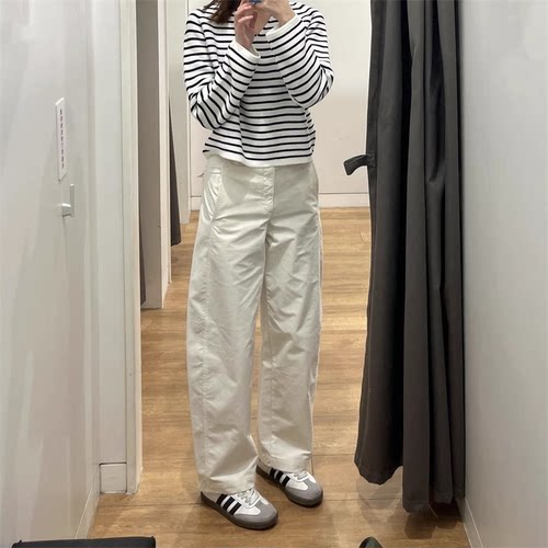 日单春秋季女装泫雅风针织廓形长裤休闲直筒裤宽松显瘦长裤475344