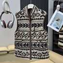 复古费尔岛摇粒绒花纹高领拉链马甲外套叠穿加厚保暖背心马夹秋冬