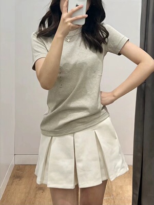 日单女装夏季设计师合作款基础百搭纯棉圆领短袖好感T恤465754