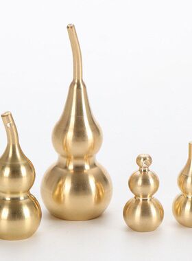 铜葫芦 黄铜葫芦 纯铜葫芦 葫芦五帝钱上下开口纯铜葫芦黄铜挂件