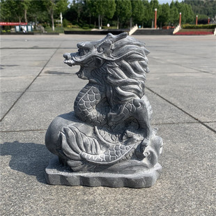 石龙石雕龙摆件青石工艺品立龙天然石材雕刻十二生肖精雕石头龙
