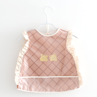 夏季薄款防脏防水吃饭围兜宝宝无袖防油罩衣婴儿外穿反穿衣护衣