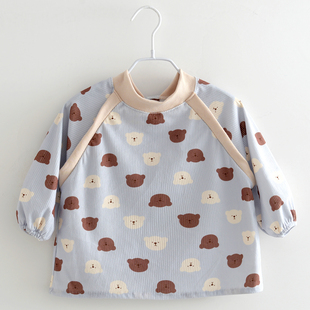 男女童可爱新款防水罩衣婴儿耐脏外穿围兜宝宝吃饭秋冬长袖反穿衣
