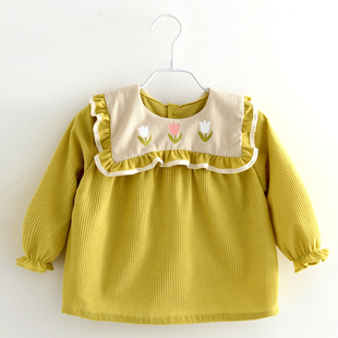 外穿围裙宝宝吃饭罩衣儿童防水防脏反穿衣新款 秋冬婴儿裙式 韩版