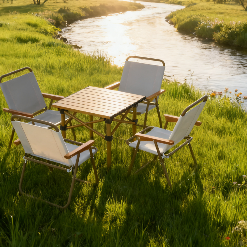 户外折叠桌椅套装碳钢合金便携式