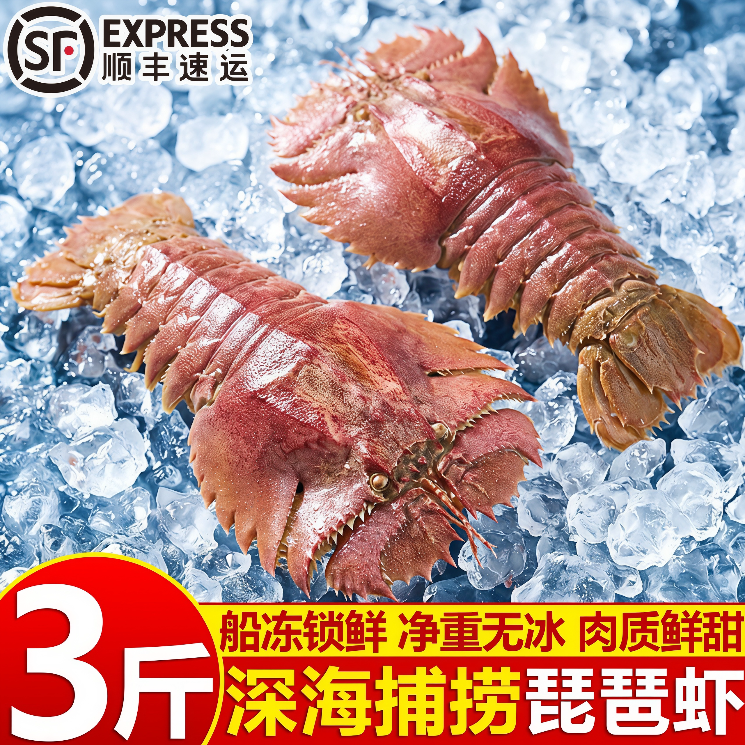 寰球邮鲜无冰刺身级速冻琵琶虾