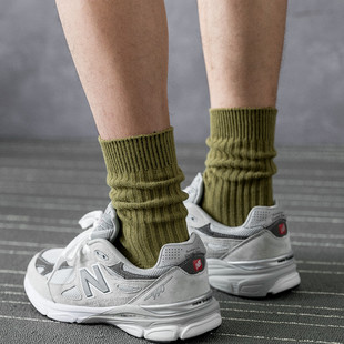 袜百搭韩国中筒袜 裤 袜子男秋冬韩版 纯棉日系纯色防臭长袜复古工装