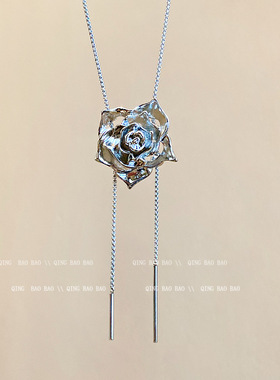 抽拉式玫瑰气质高级感项链女时尚百搭设计感小众新款爆款项饰