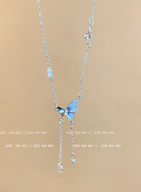 2026新款爆款蝴蝶锆石珍珠项链女甜酷风配饰小众高级感锁骨链颈链