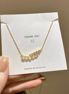 金色猫眼石锆石项链女轻奢甜美设计气质锁骨链高级感百搭夏季颈链