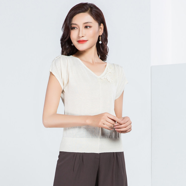 敦系列女装夏薄款短袖衬衫女士针织衫上衣多色品牌折扣正品