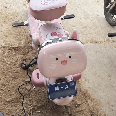 可爱小猫电动车尾箱后备箱大容量后置车筐爱玛元宇宙Q豆糖豆通用