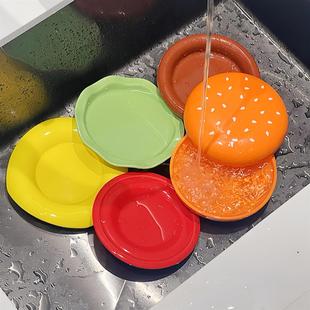 家居好物 汉堡包餐具家用餐盘盘子碟子点心盘好看汤碗可爱创意