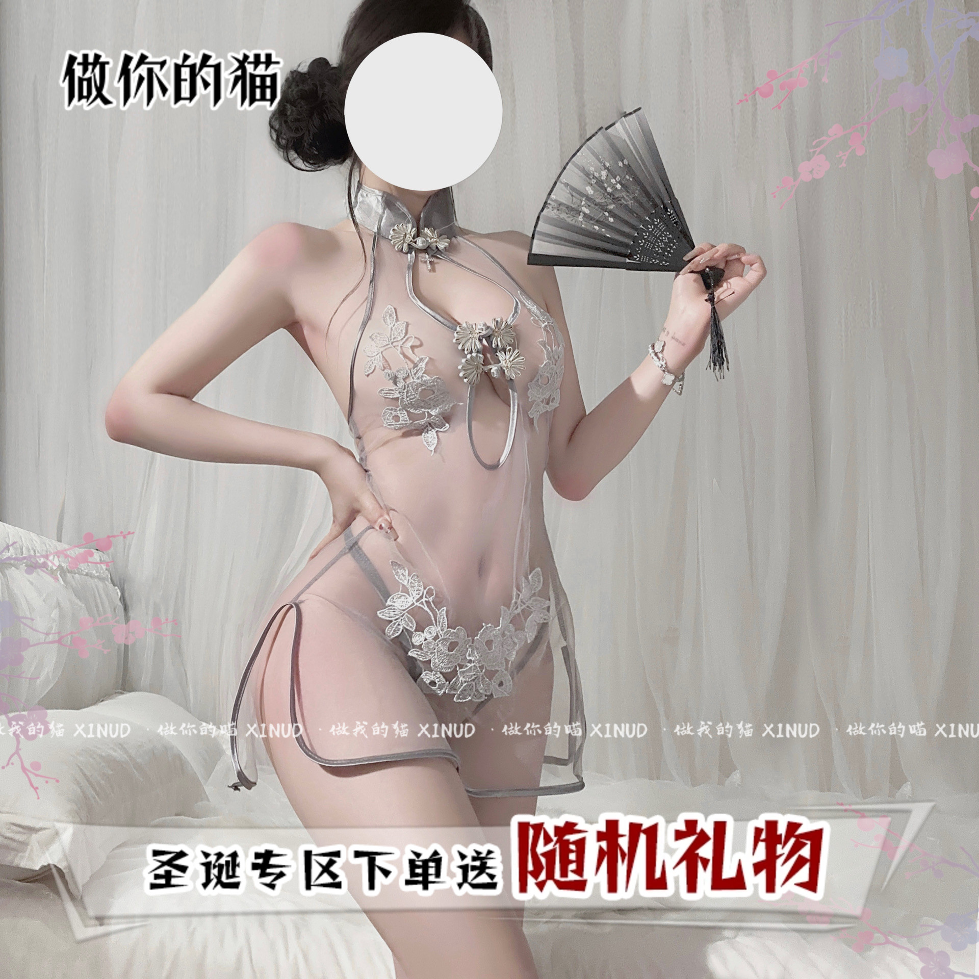 花朵刺绣显瘦私房家居古风睡衣