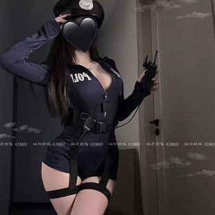 做你的猫:这里是FBI!御姐气质显瘦COS女警御姐风制服紧身连体衣