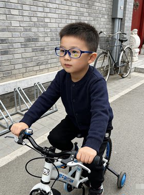 蓝色儿童小孩硅胶超轻眼镜框架