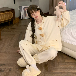 新款 开衫 睡衣女2026春秋季 薄款 卡通可爱学生宿舍可外穿家居服 长袖