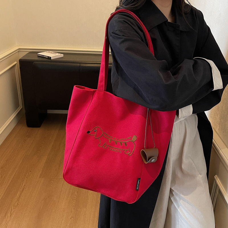 耐磨水桶帆布包简约大容量女布包