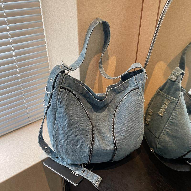 休闲女布包大容量文艺牛仔托特包包女时尚简约通勤百搭单肩斜挎包,箱包皮具/热销女包/男包,托特包,淘宝优惠券,粉丝福利购,淘宝优惠卷