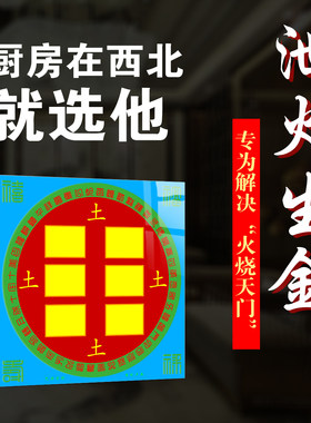 厨房在西北角乾位火烧天门【泄火生金坤卦瓷盘】陶瓷家居摆件
