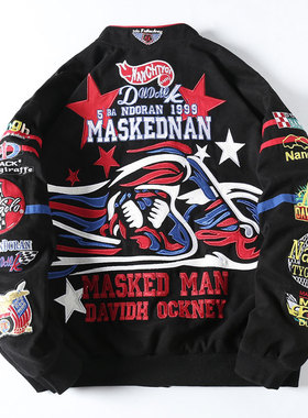 杜戴克2022秋冬新款夹棉棒球服加厚宽松潮牌男女刺绣夹克外套