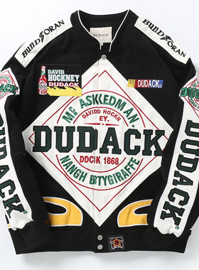 2023秋冬新款欧美潮牌重工刺绣机车棒球服加厚夹克男女潮牌外套