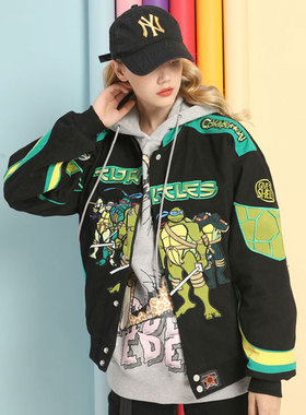 杜戴克2022新款刺绣忍者神龟外套男女潮牌夹克