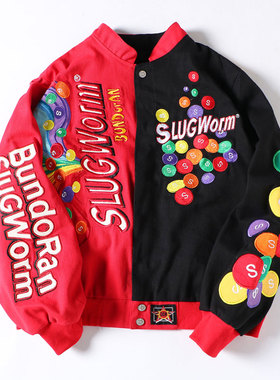 杜戴克dudack2022秋冬新款男女潮牌棒球服嘻哈宽松sin外套