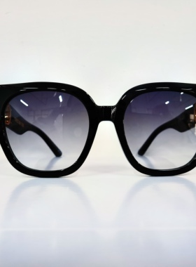 +副镜复古大框金色细节墨镜