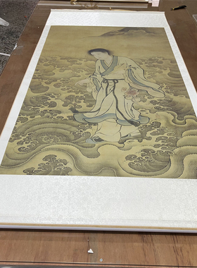 明 商喜 过海图 名家工笔人物画国画高清微喷复制装饰画立轴挂画
