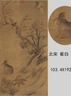 宋画工笔花鸟走兽国画高清装饰画