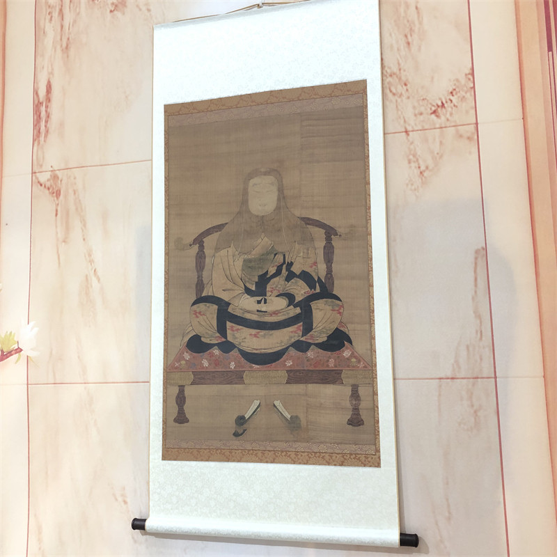 天台智者大师像 清代绘制艺术微喷复制佛像人物国画古代佛画挂画