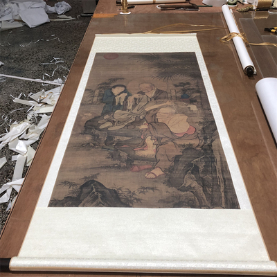宋 释真慧罗汉补衲图 古代罗汉图高清微喷复制装饰画临摹学习画稿