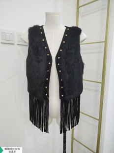 獭兔毛皮草马甲女宽松坎肩背心外搭皮毛一体马夹春秋冬外套高级感