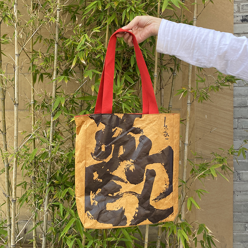朱敬一原创单肩帆布包简约个性杜邦纸袋手提袋环保高颜值 欢乐