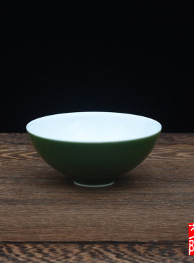 光绪款纯绿色茶杯单色釉杯景德镇陶瓷色釉茶道功夫茶具绿色普洱杯