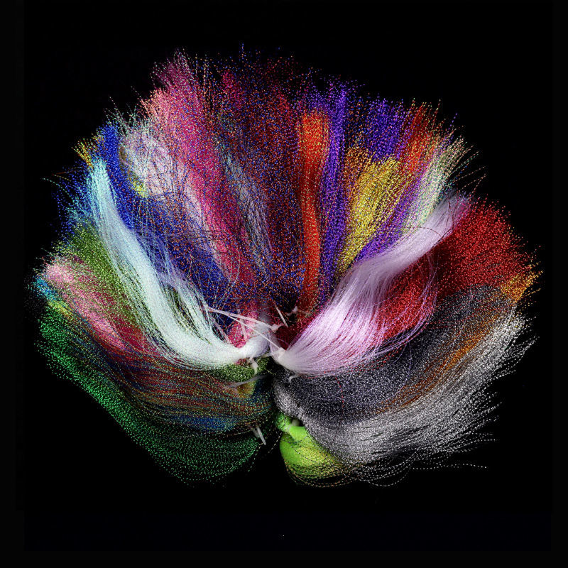 彩色螺旋亮丝饰带钩冰丝虾查理武力八哥虾皮钩炫彩闪光飘逸尾须丝